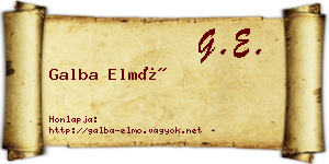 Galba Elmó névjegykártya